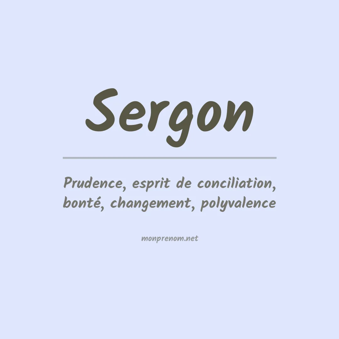 Signification du prénom Sergon