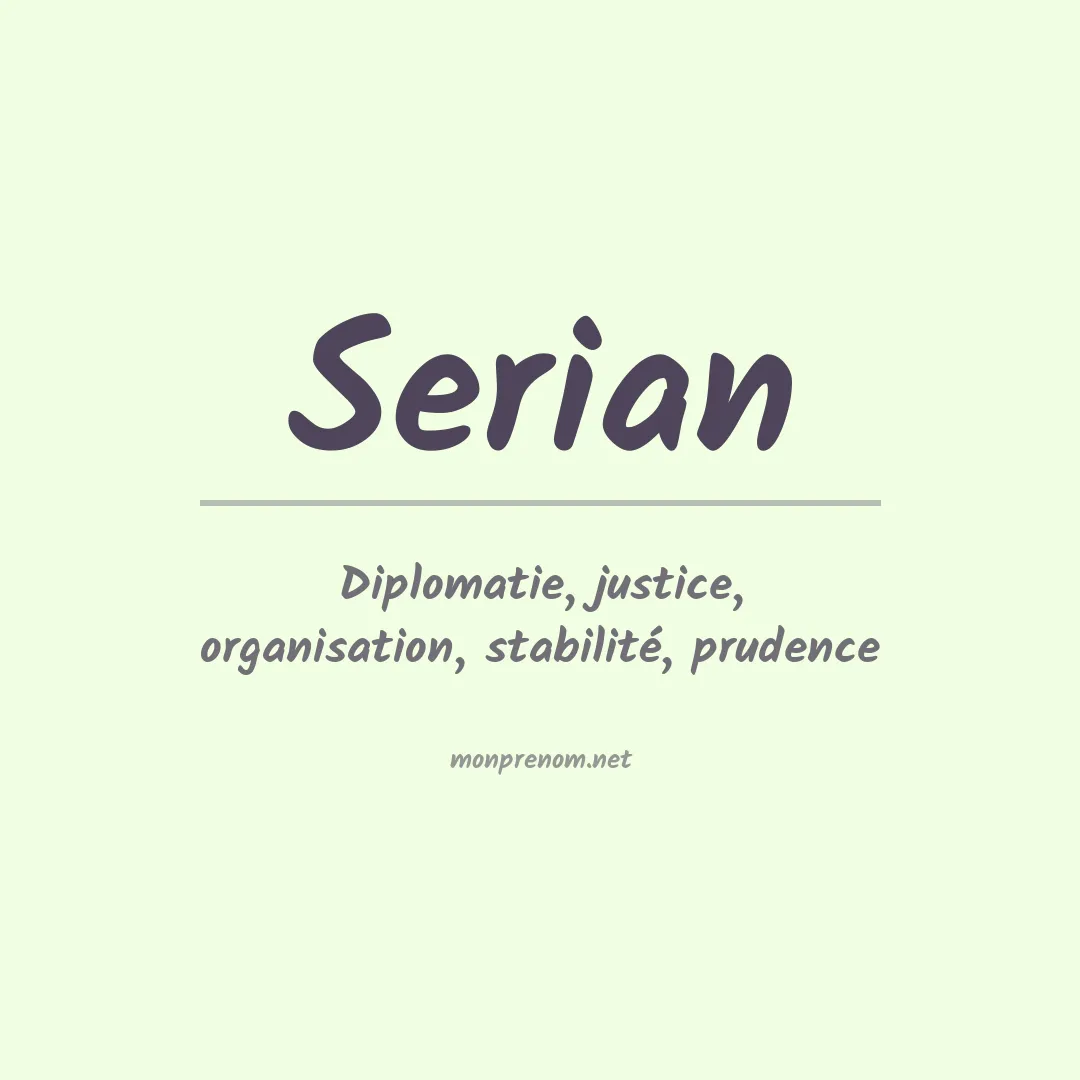 Signification du prénom Serian