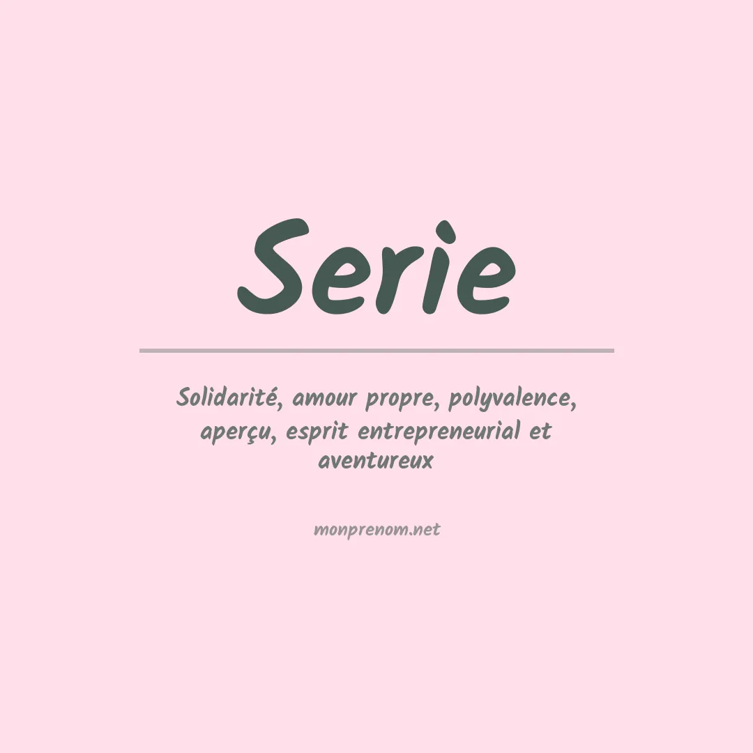Prénom Serie