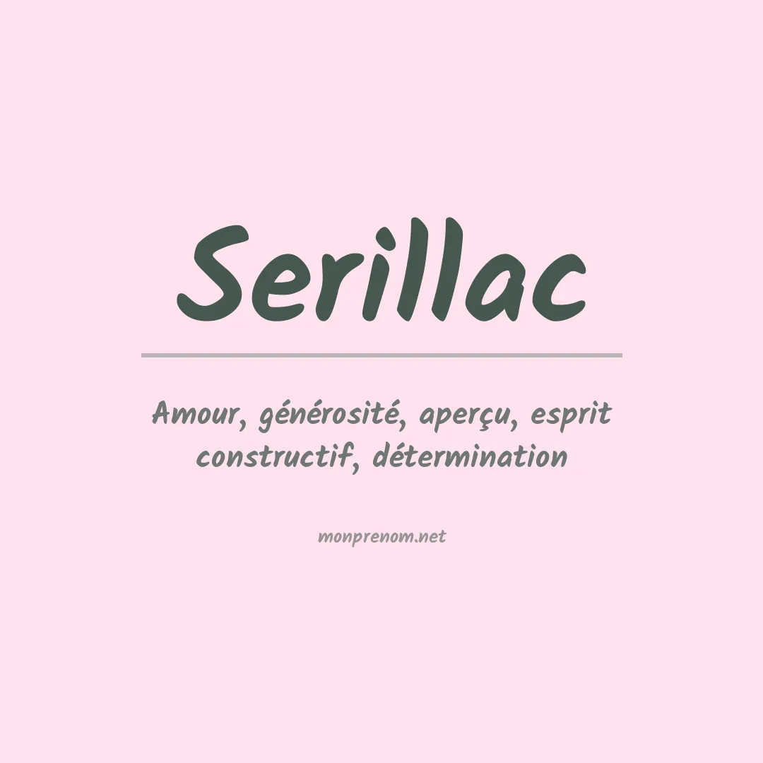Signification du prénom Serillac