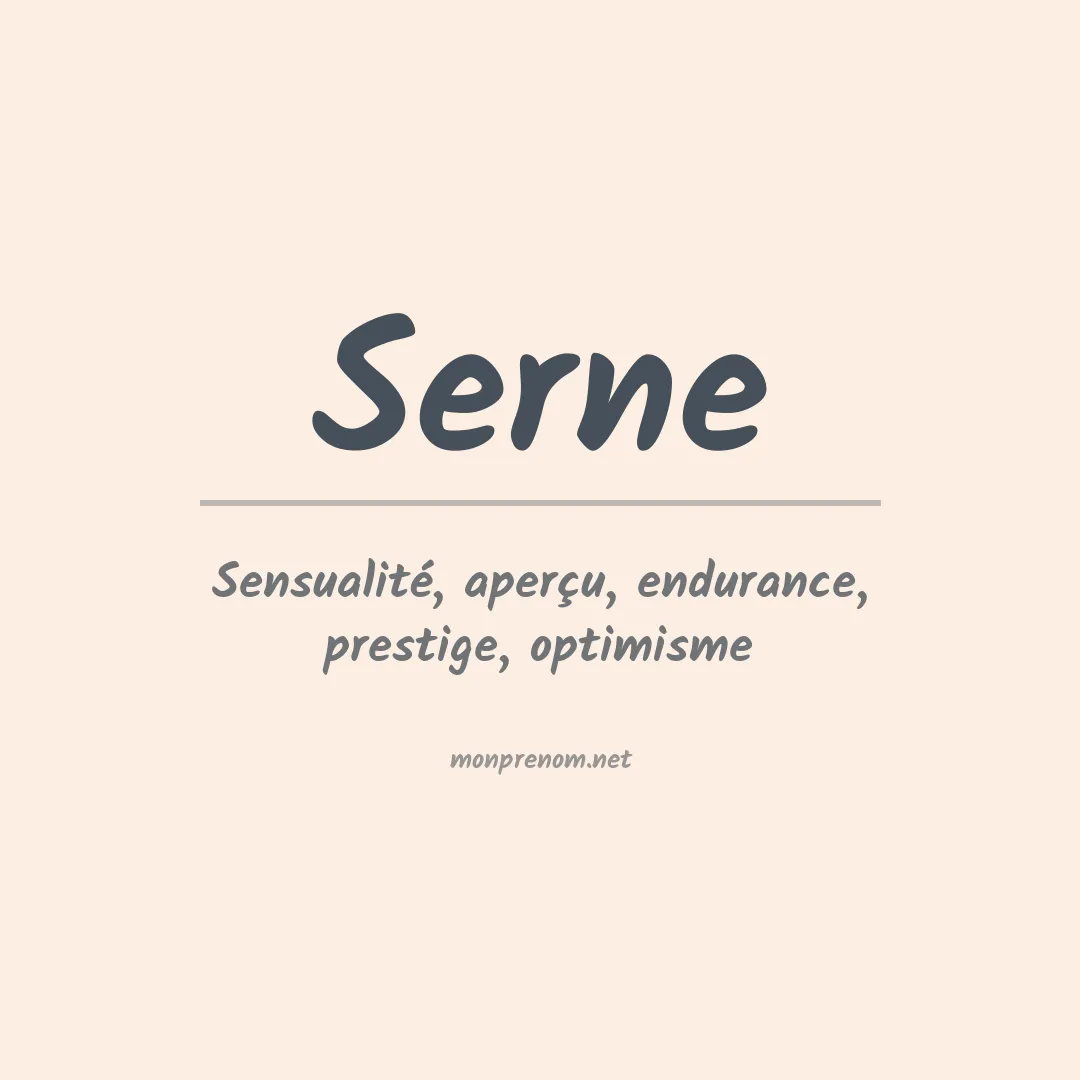 Signification du prénom Serne