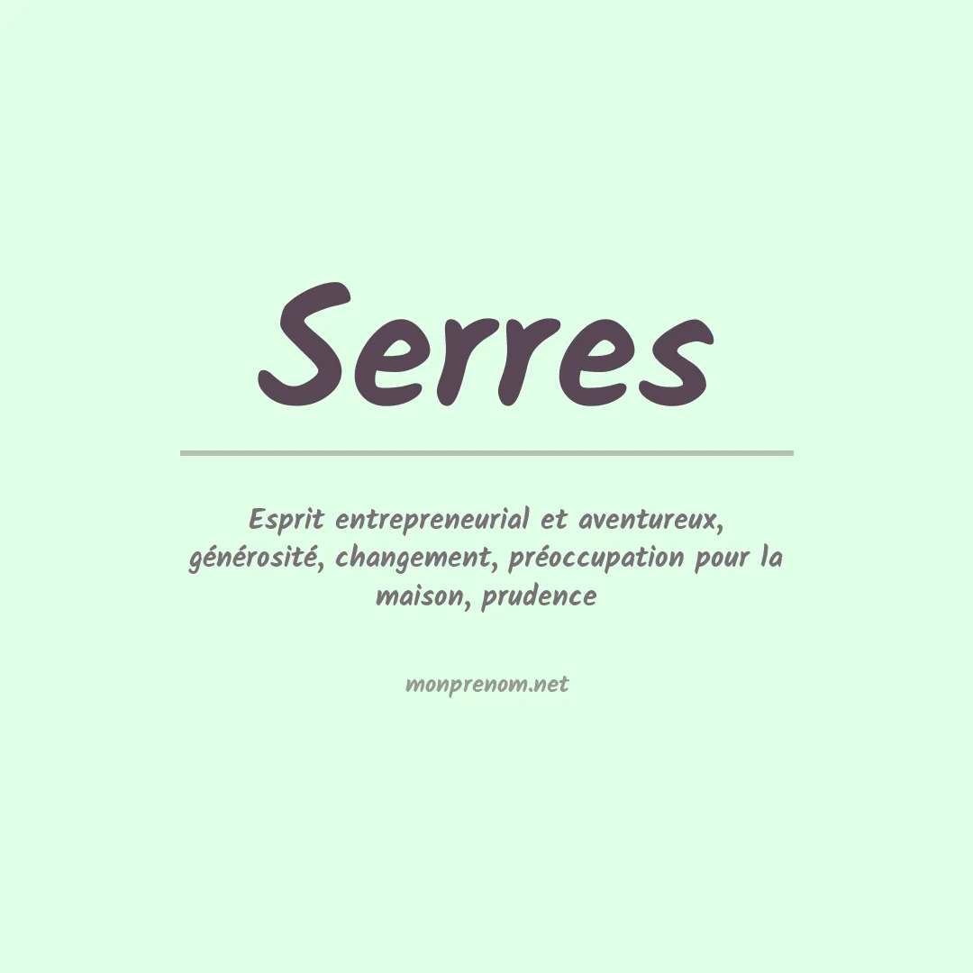 Prénom Serres