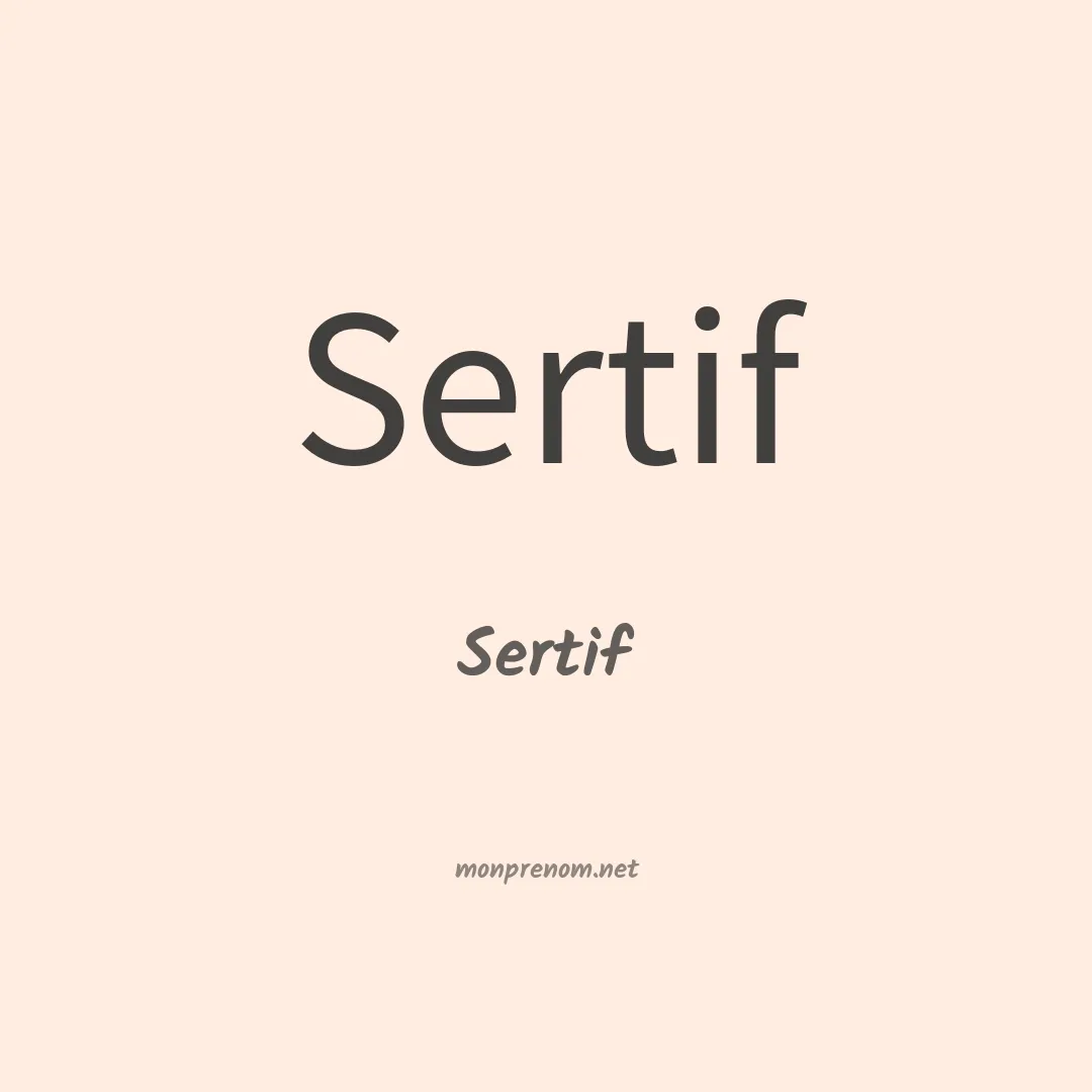Sertif en chinois