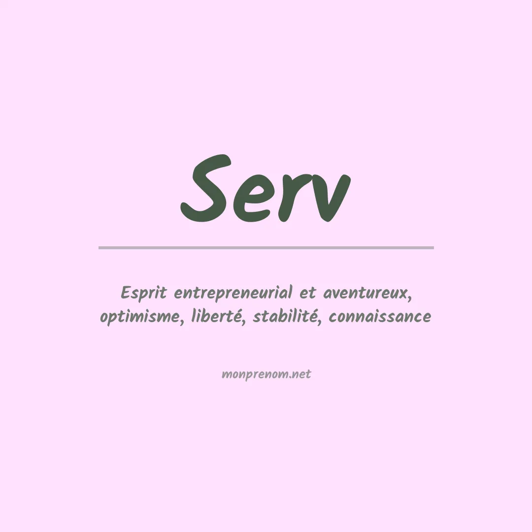 Signification du prénom Serv