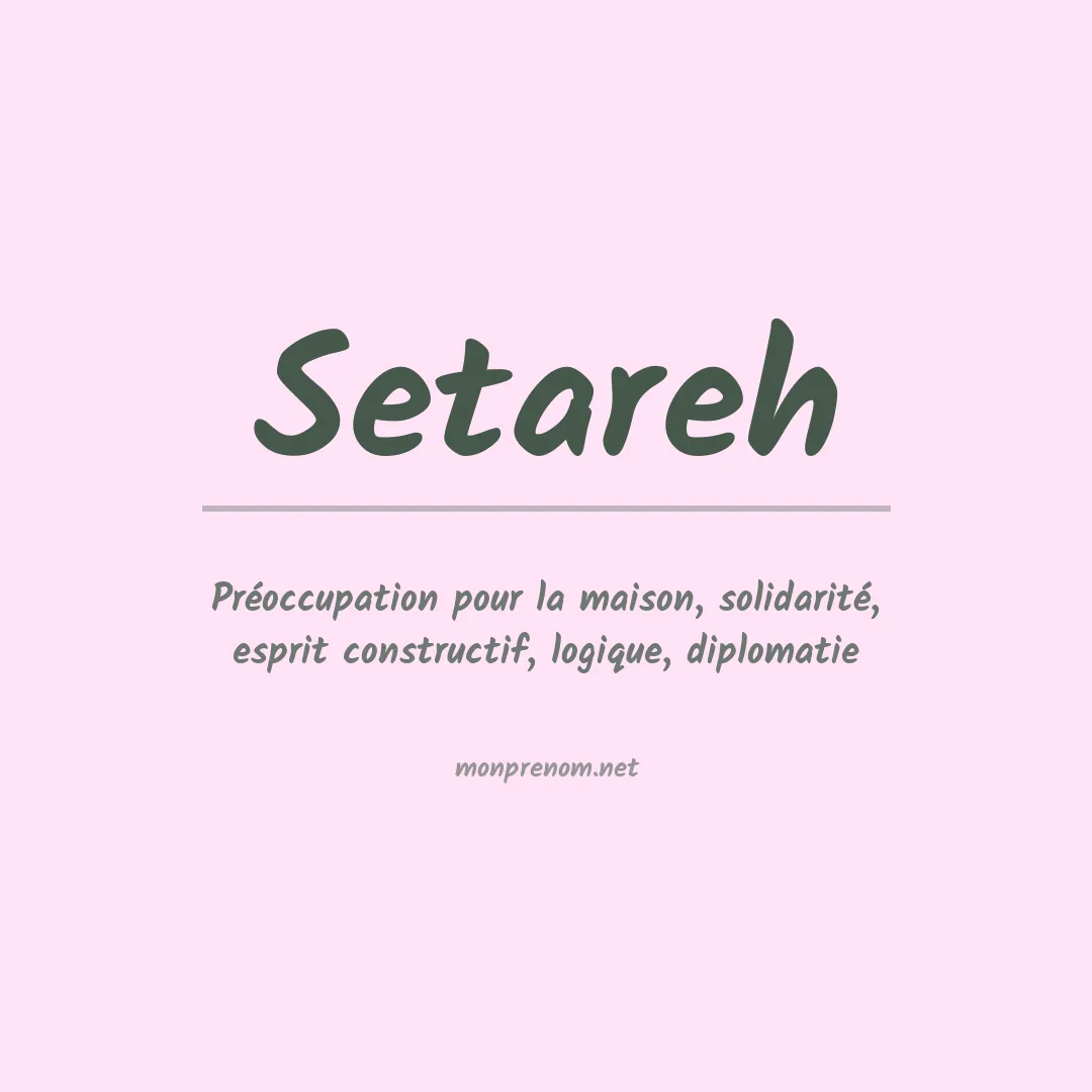 Signification du prénom Setareh