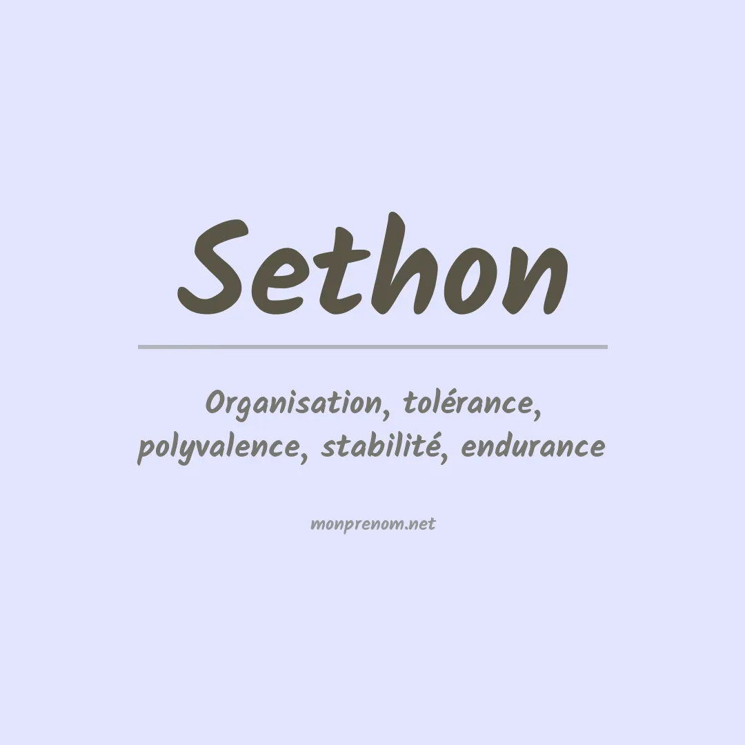 Signification du prénom Sethon