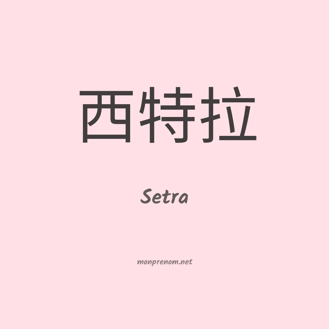 Setra en chinois