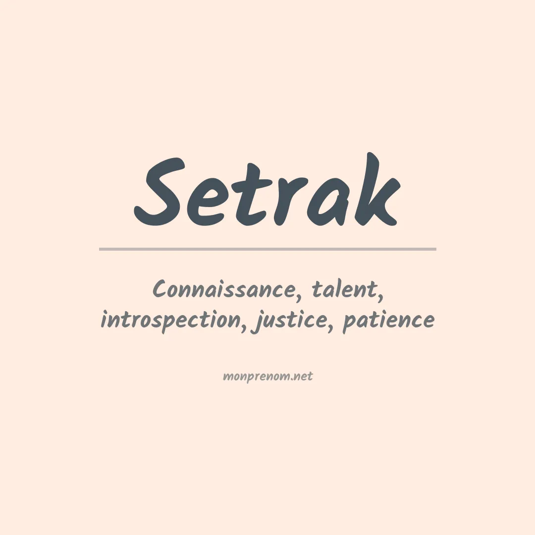 Prénom Setrak