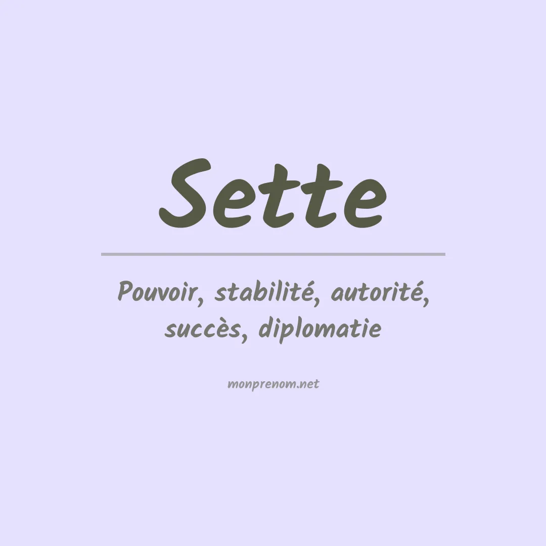 Prénom Sette