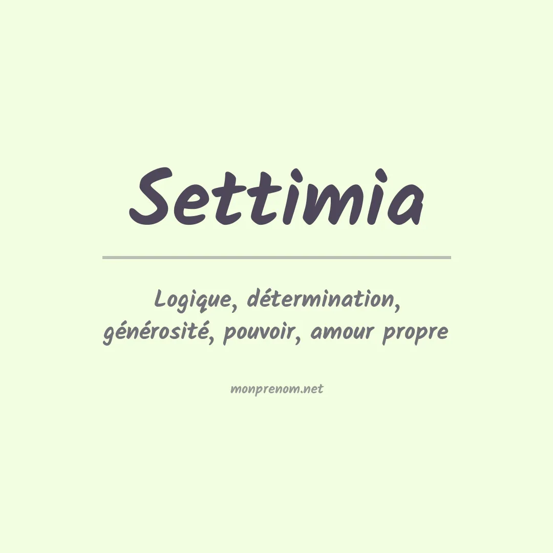 Signification du prénom Settimia