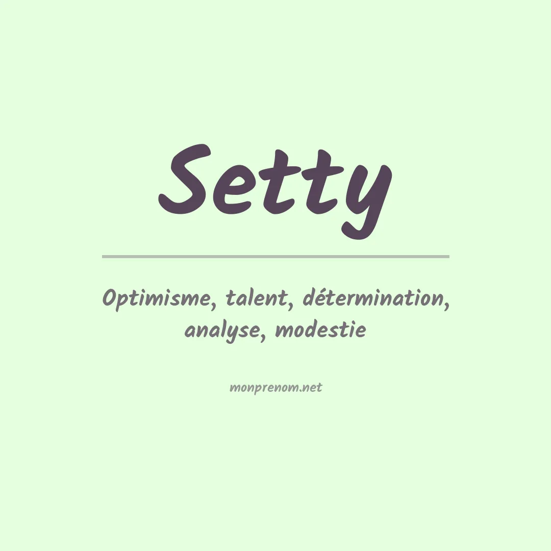 Prénom Setty