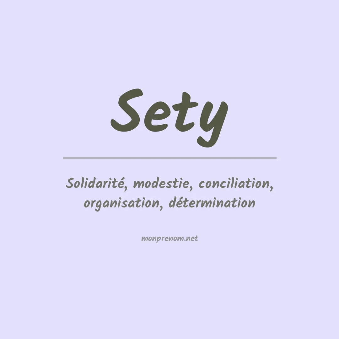 Signification du prénom Sety