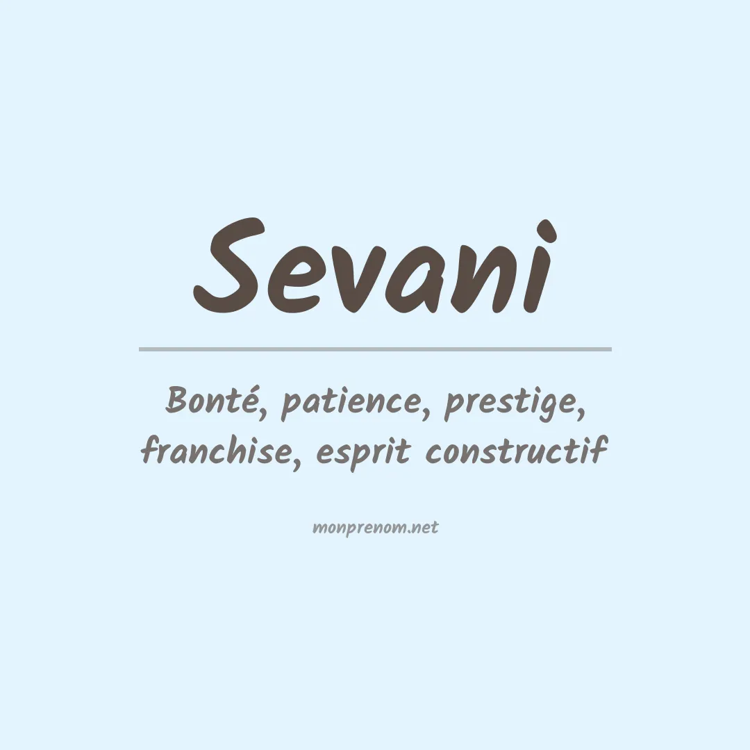 Signification du prénom Sevani