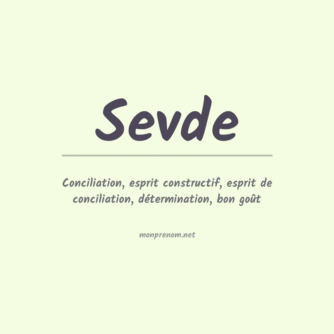 Signification du prénom Sevde