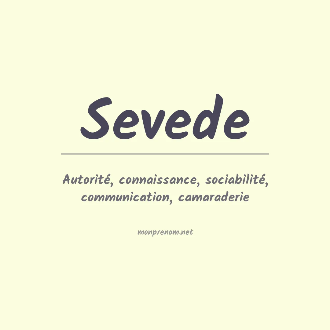 Signification du prénom Sevede