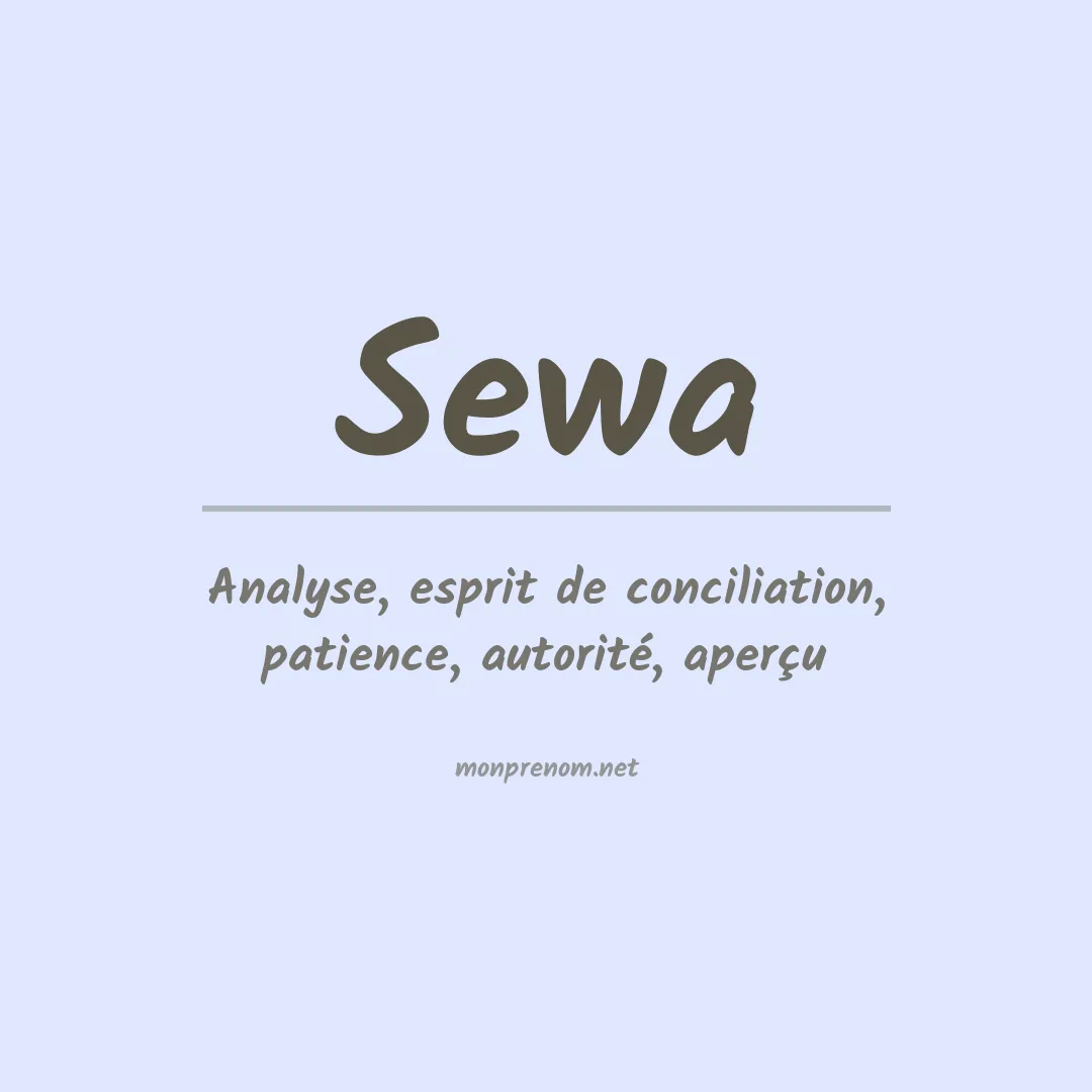 Signification du prénom Sewa