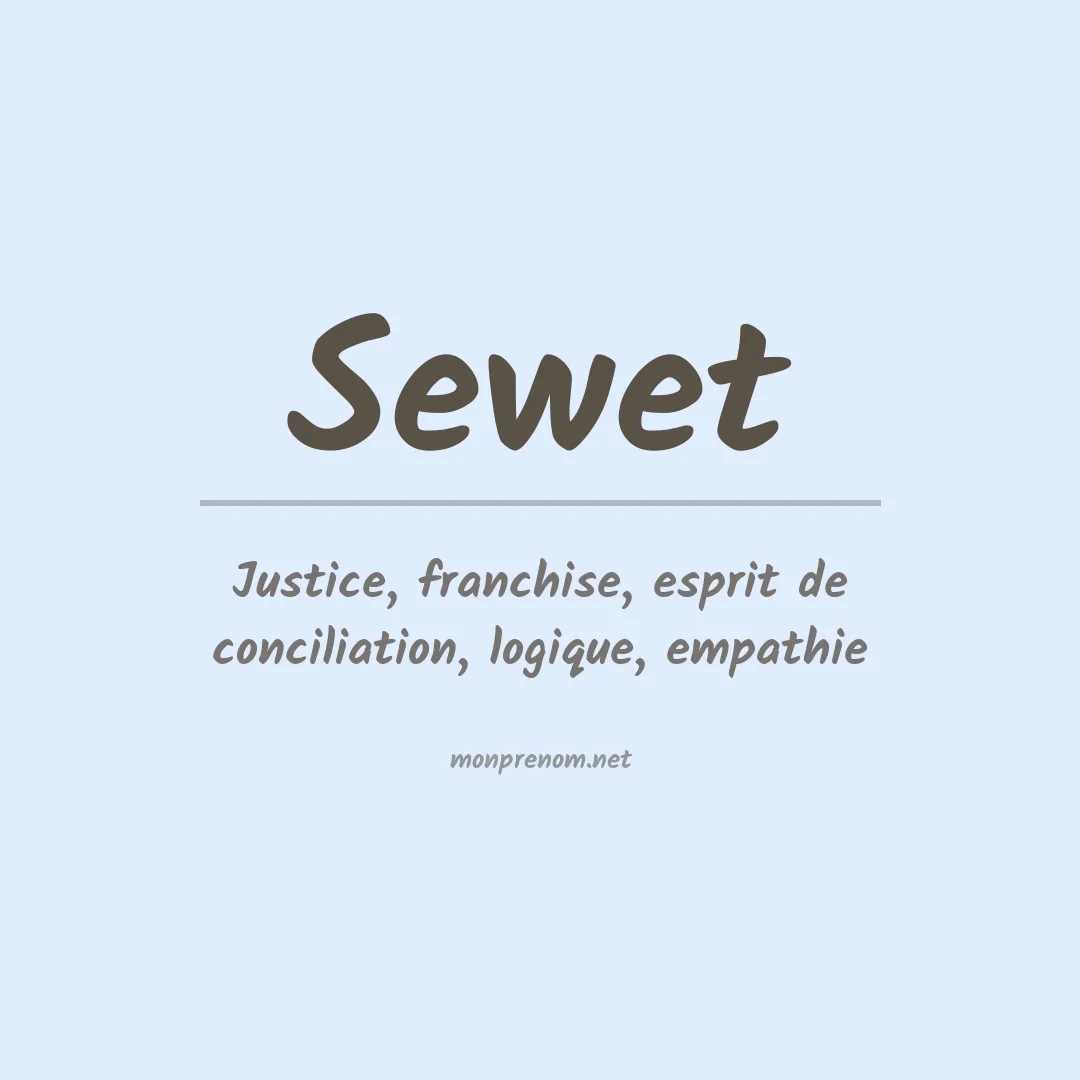 Signification du prénom Sewet
