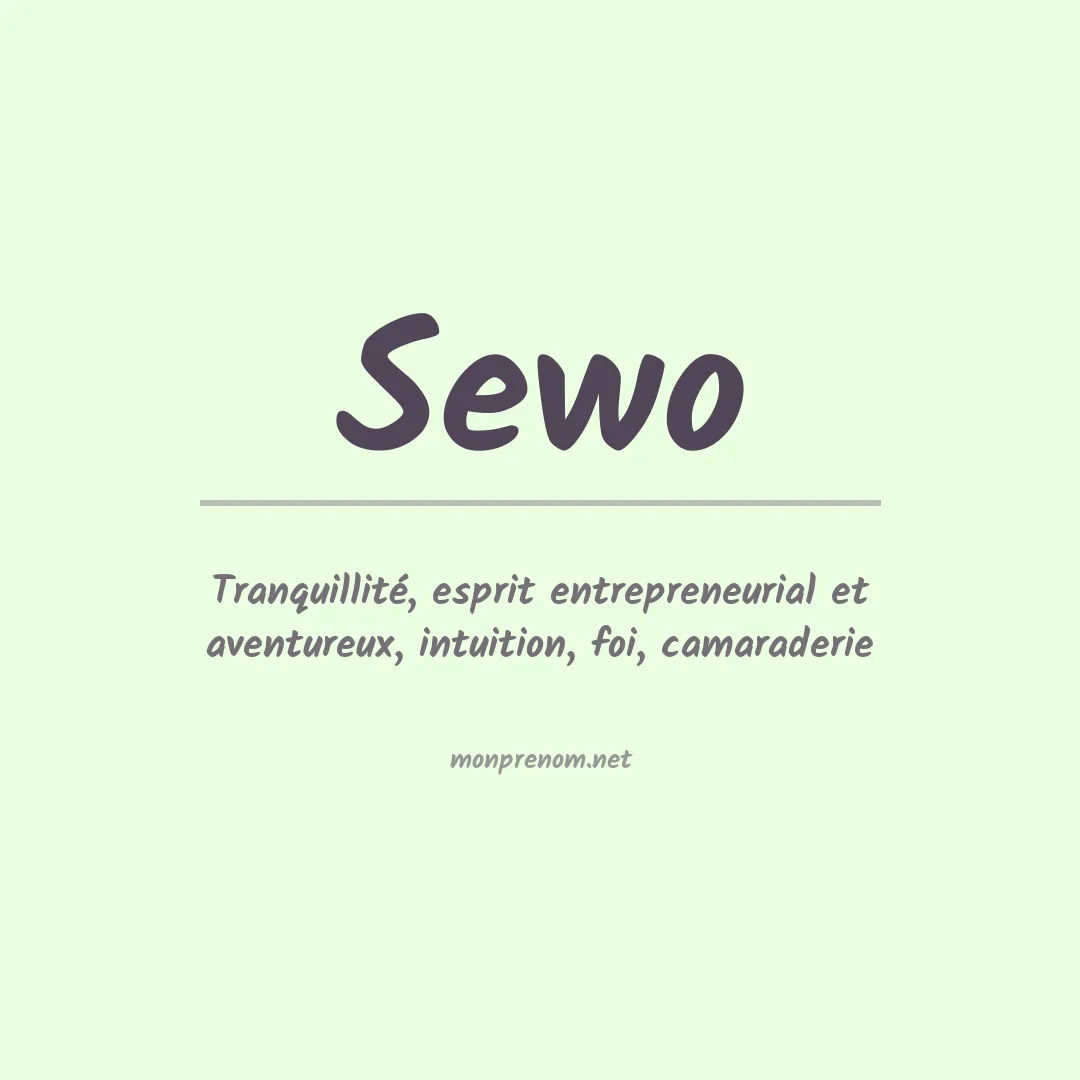 Signification du prénom Sewo