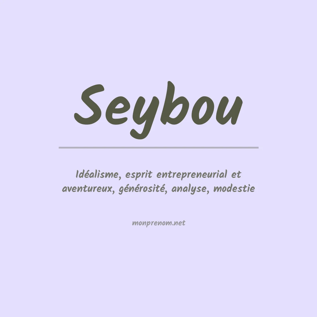 Signification du prénom Seybou
