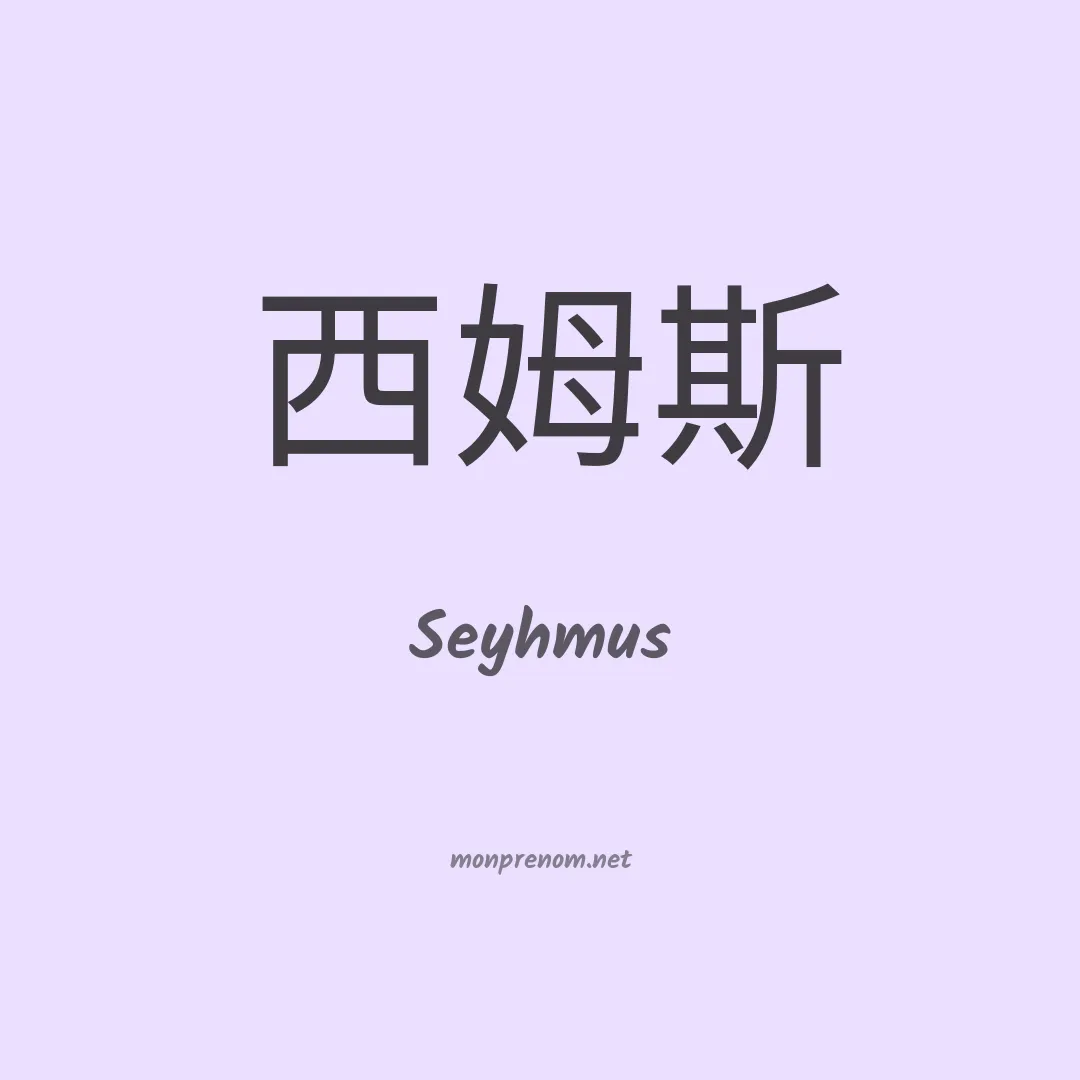 Seyhmus en chinois