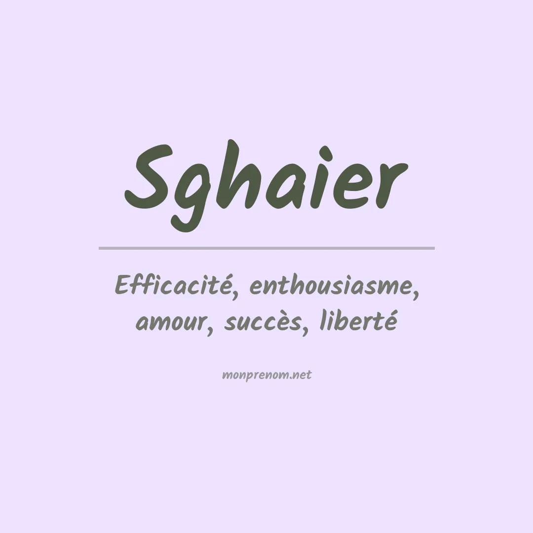 Prénom Sghaier