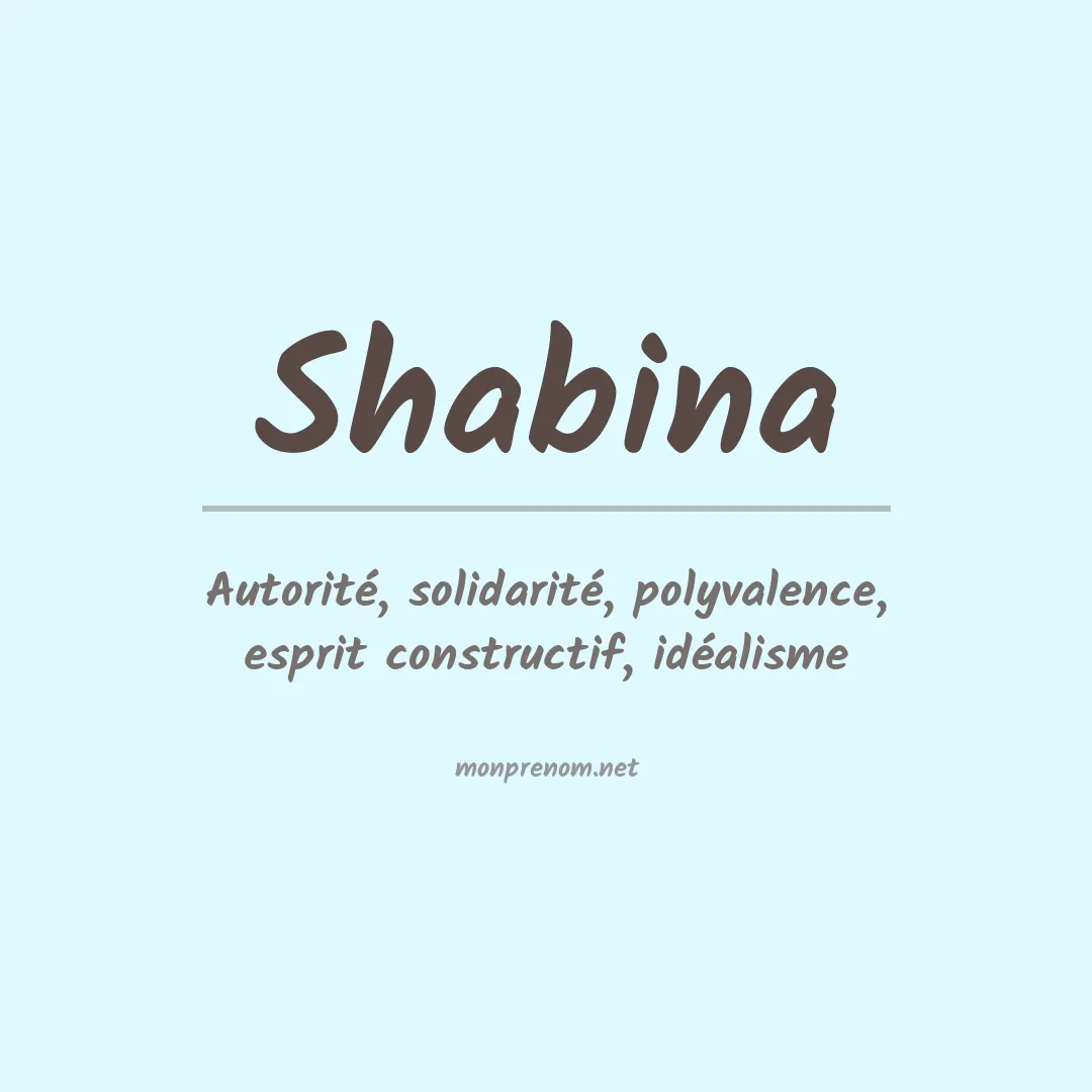 Signification du prénom Shabina