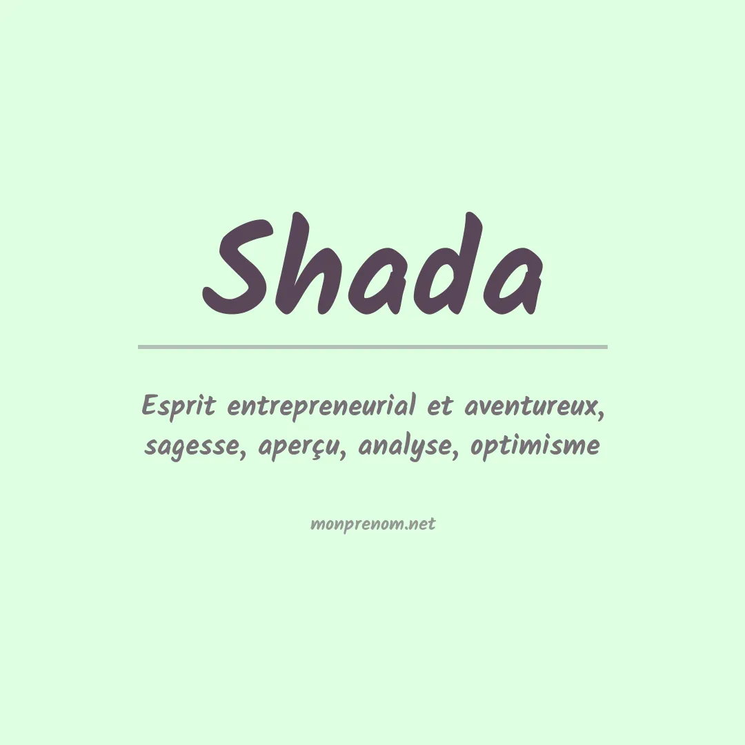 Prénom Shada