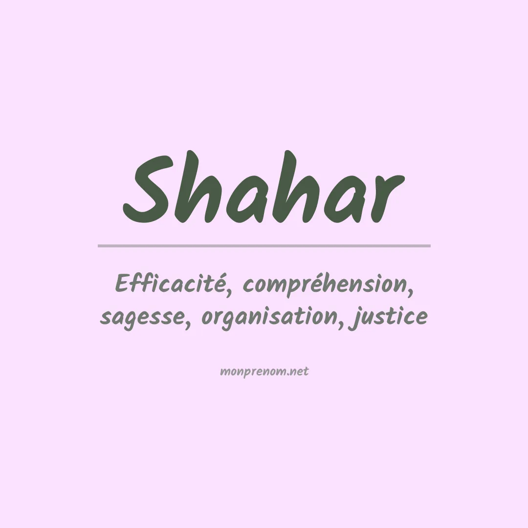 Signification du prénom Shahar