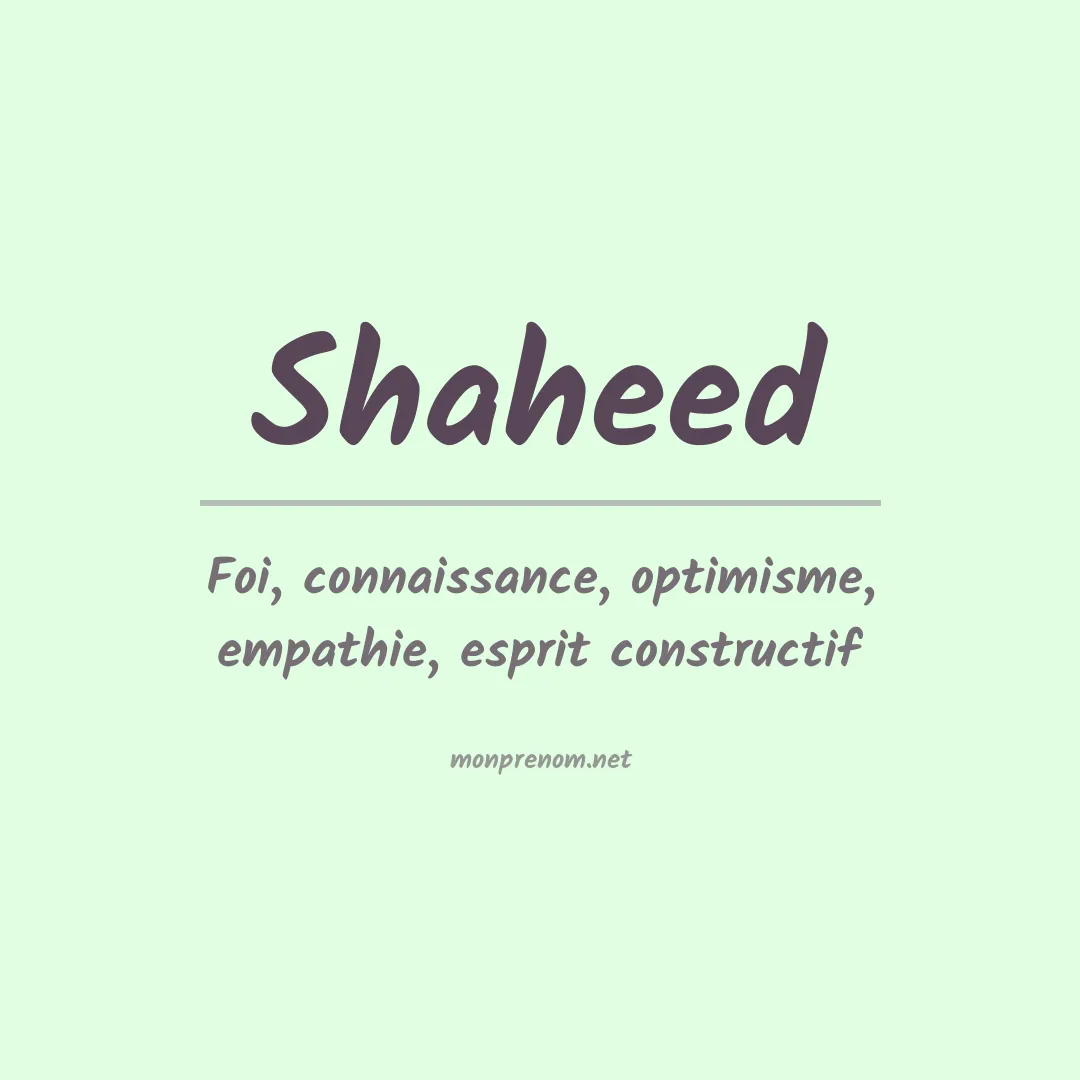 Prénom Shaheed
