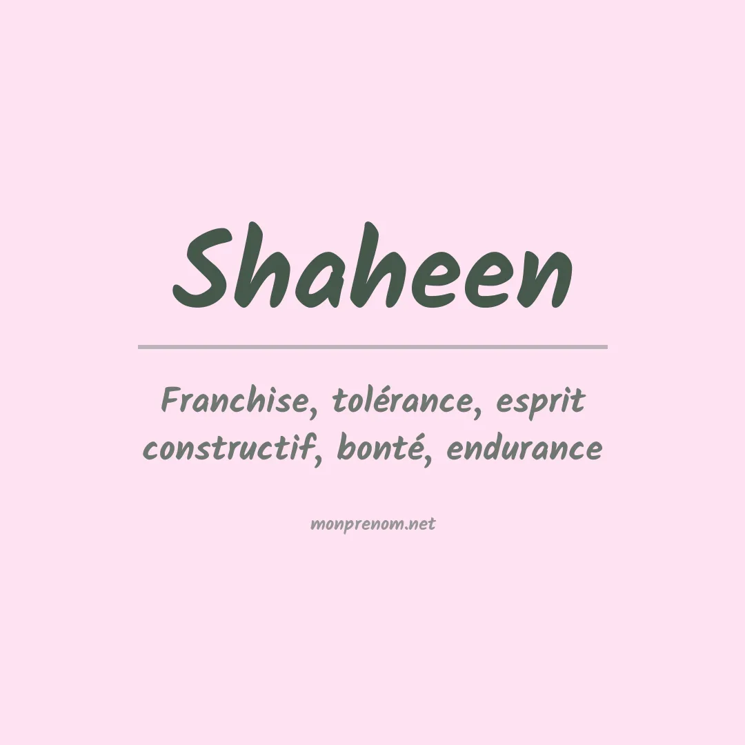 Prénom Shaheen