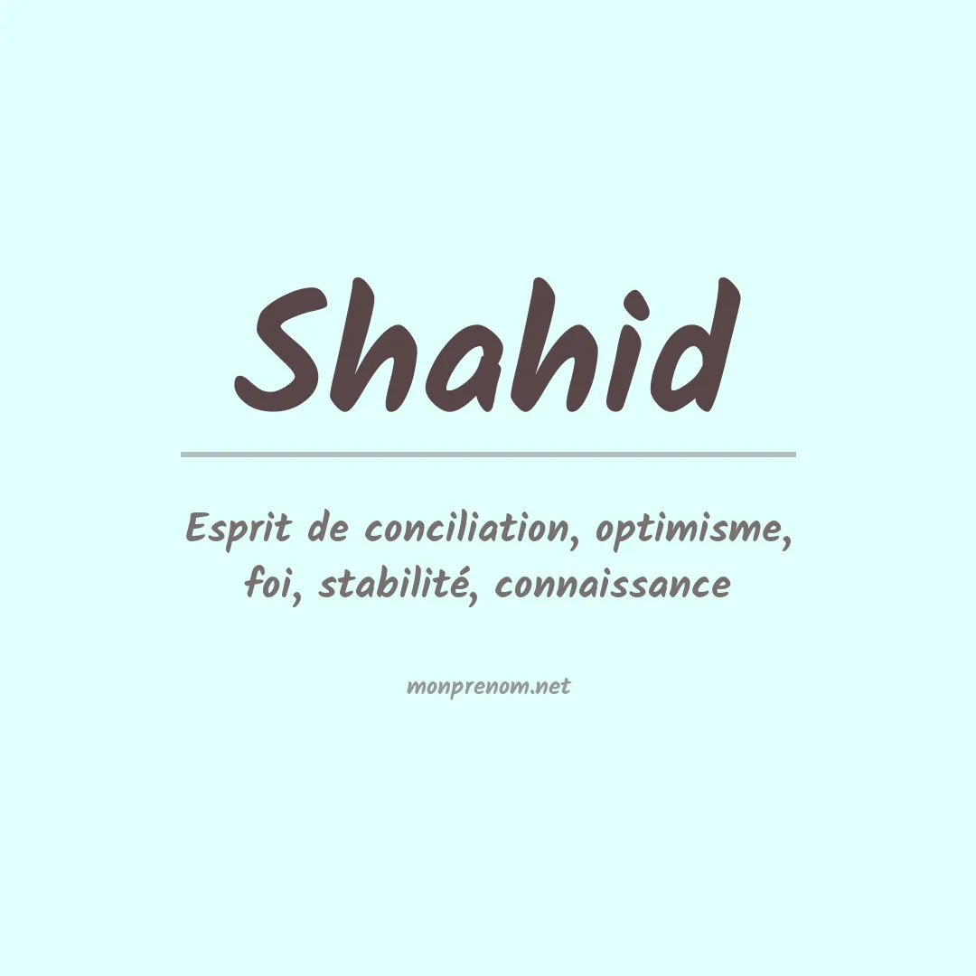 Prénom Shahid