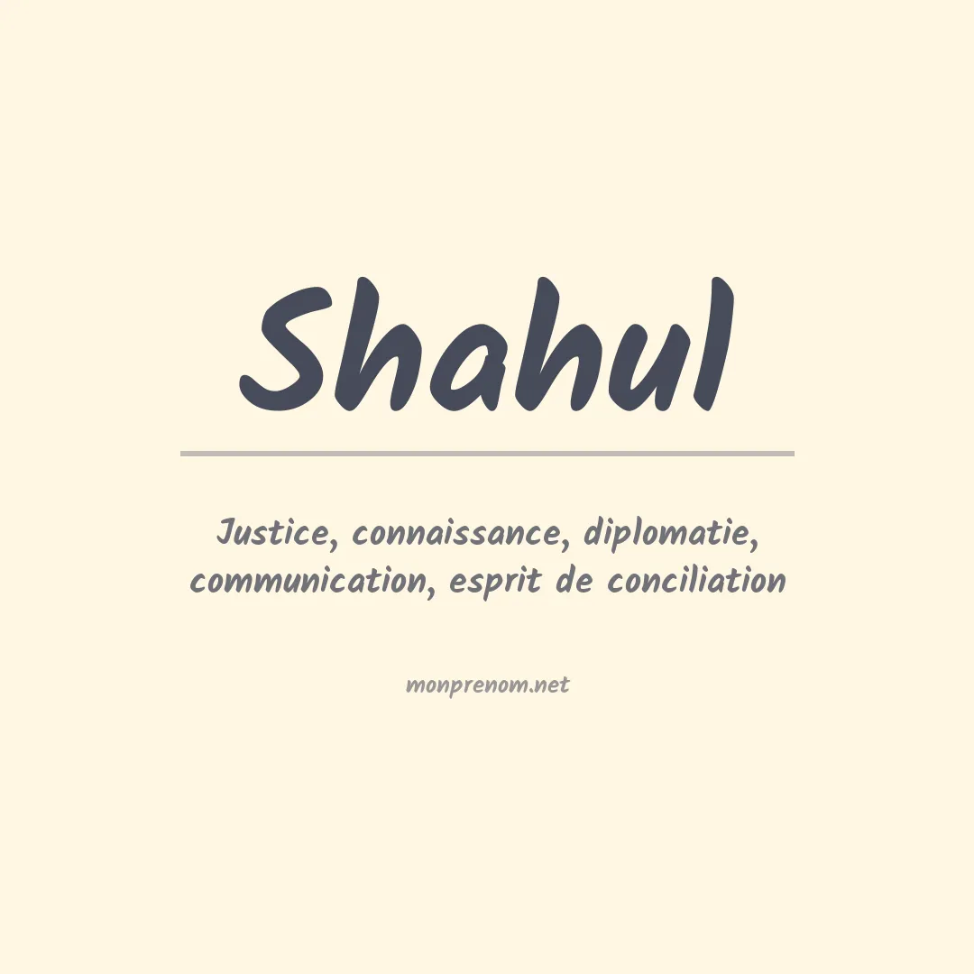 Prénom Shahul