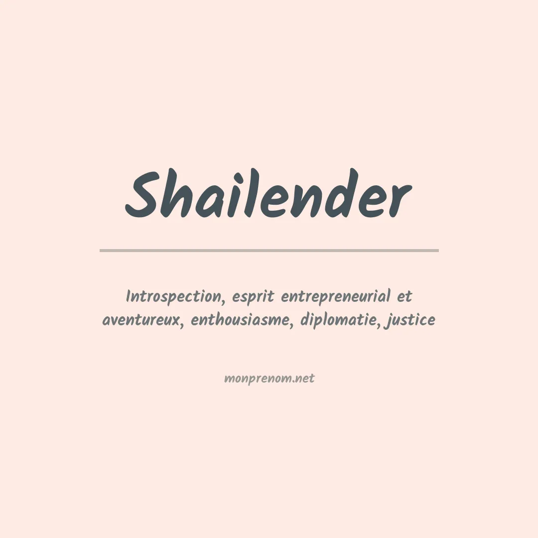 Signification du prénom Shailender