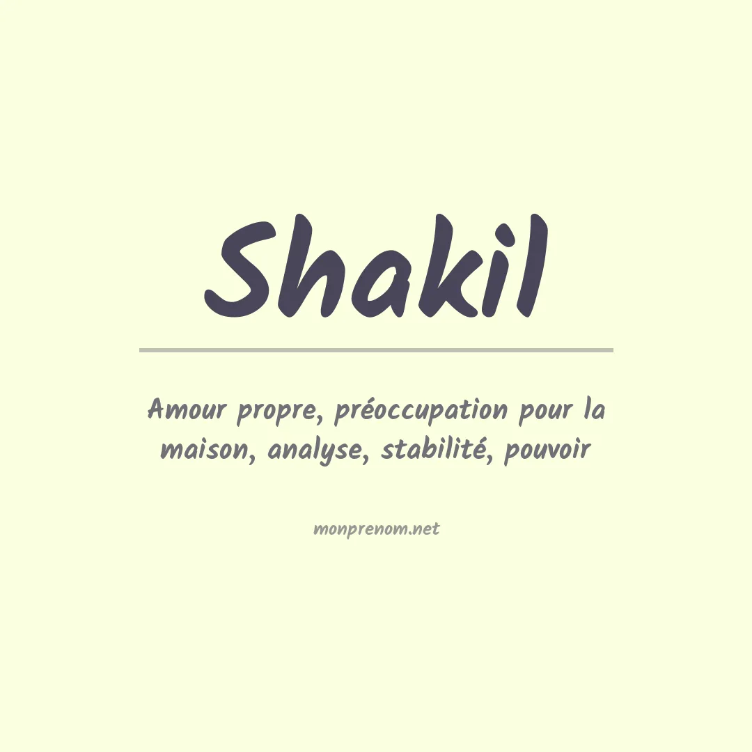Prénom Shakil