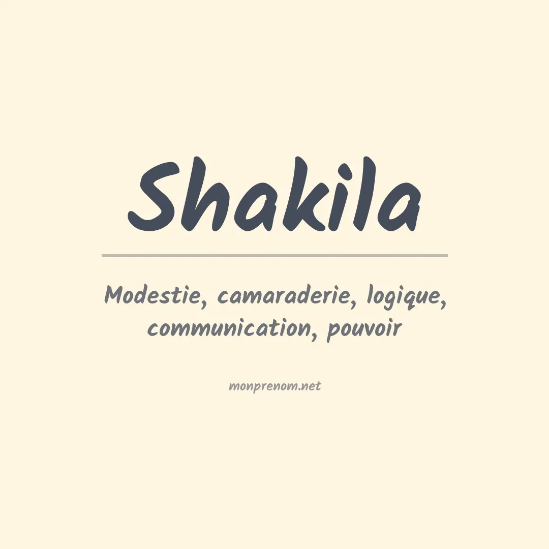 Signification du prénom Shakila