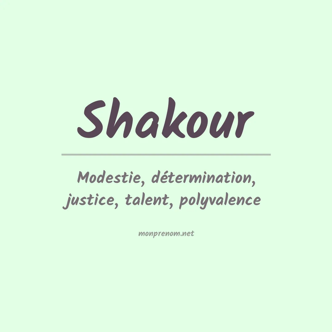 Signification du prénom Shakour