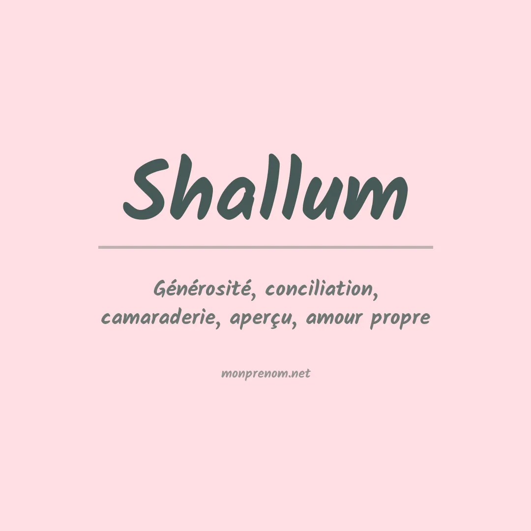 Signification du prénom Shallum