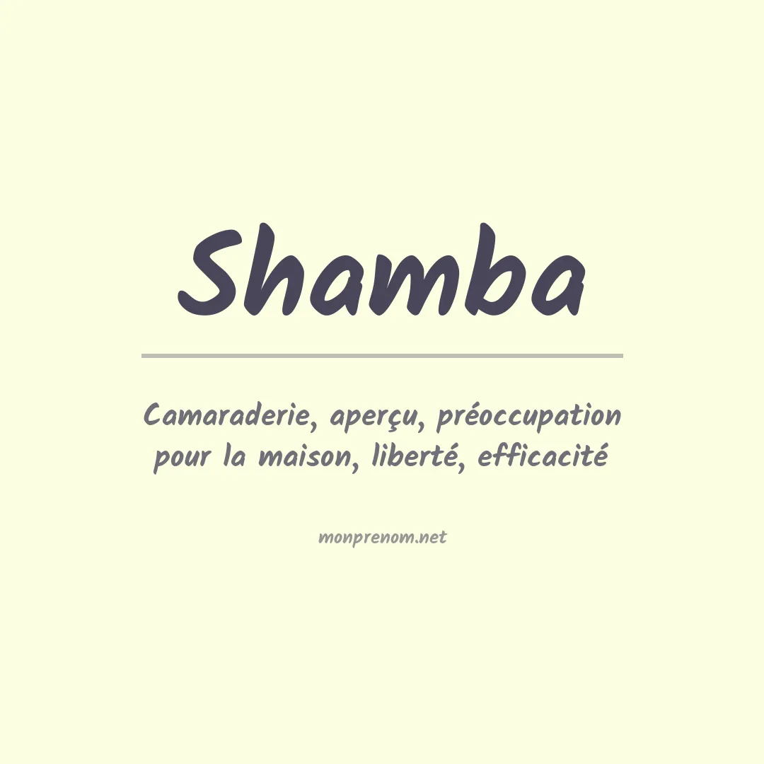 Signification du prénom Shamba
