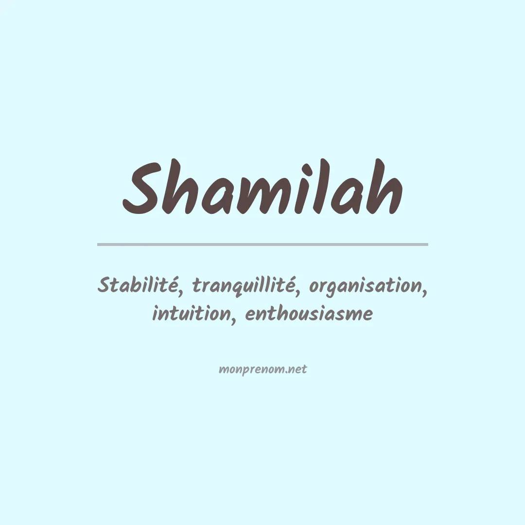 Signification du prénom Shamilah