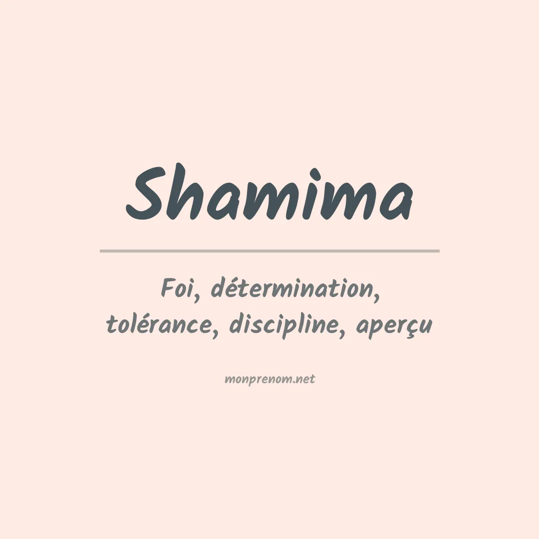Signification du prénom Shamima