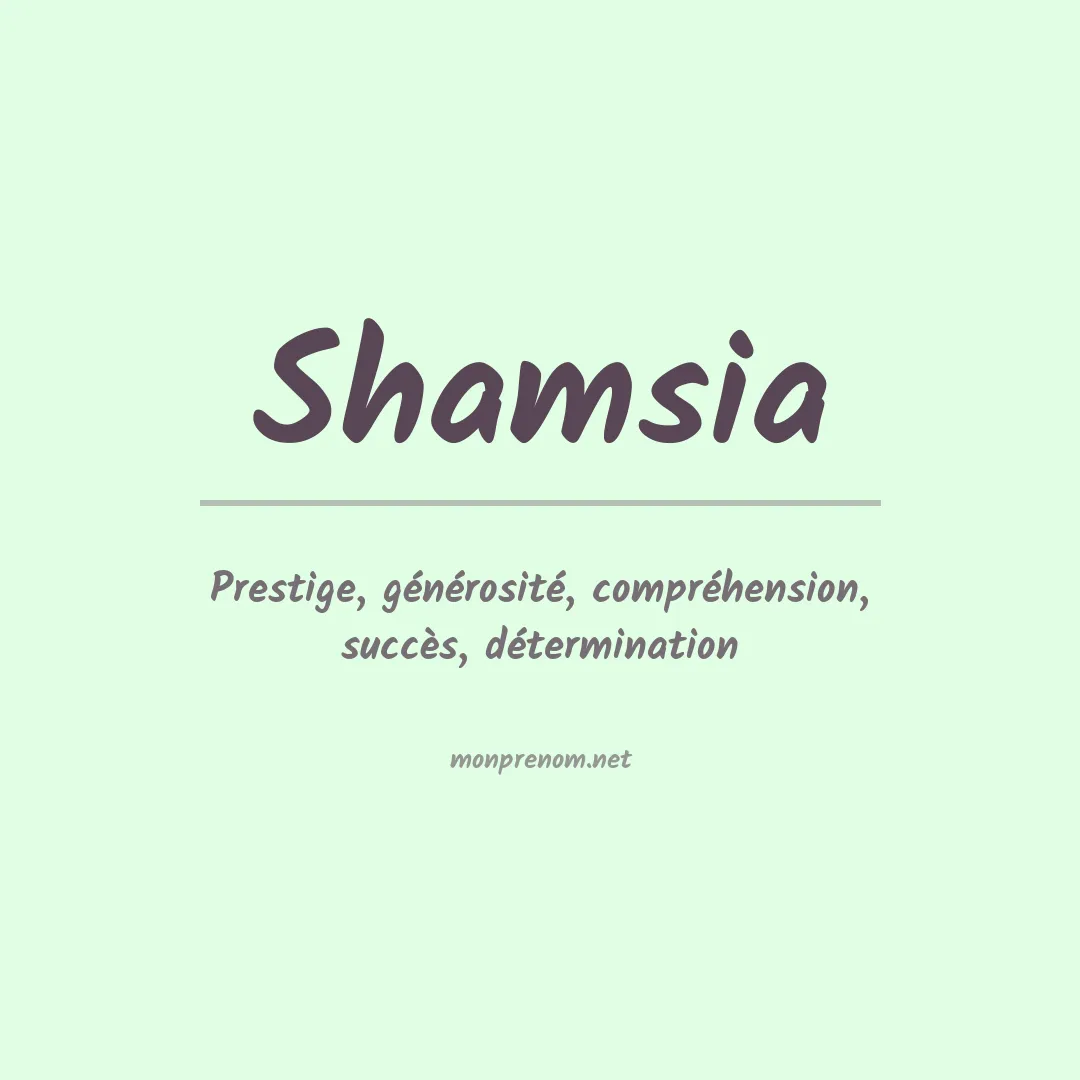 Prénom Shamsia