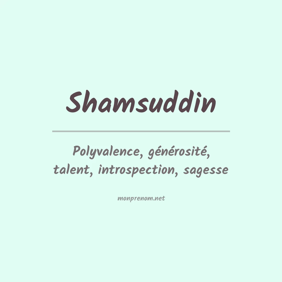 Signification du prénom Shamsuddin