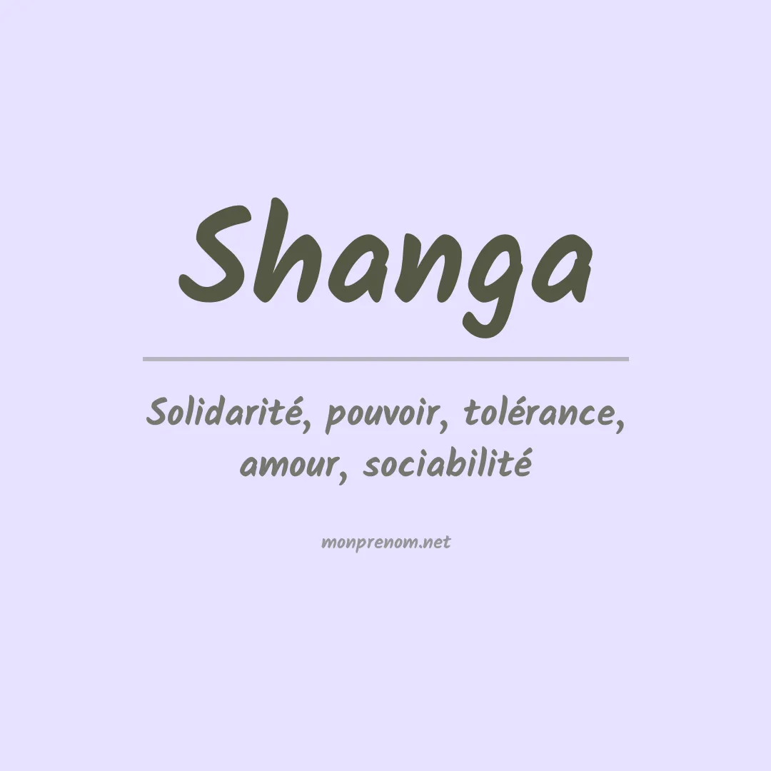 Signification du prénom Shanga
