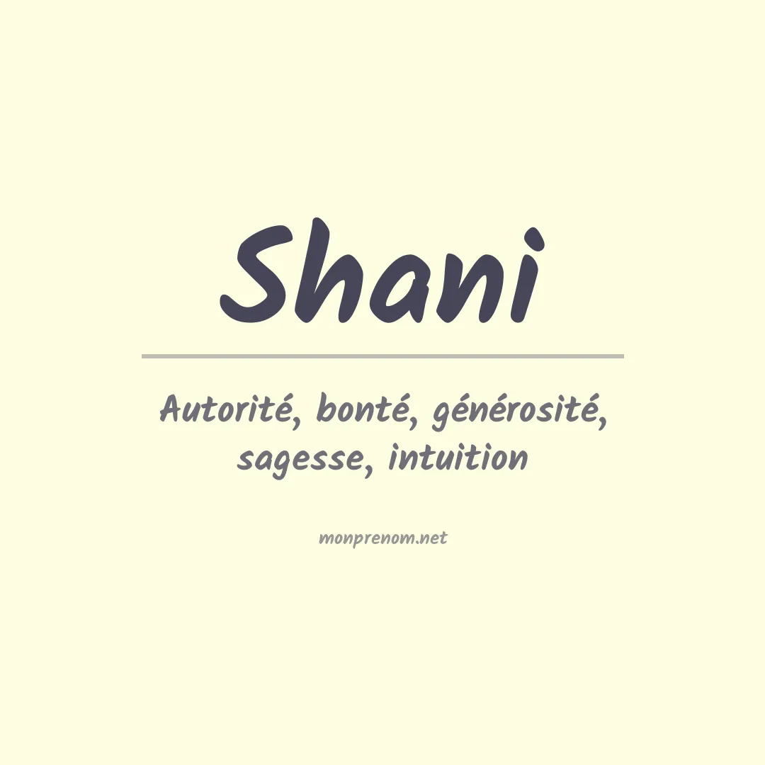 Prénom Shani