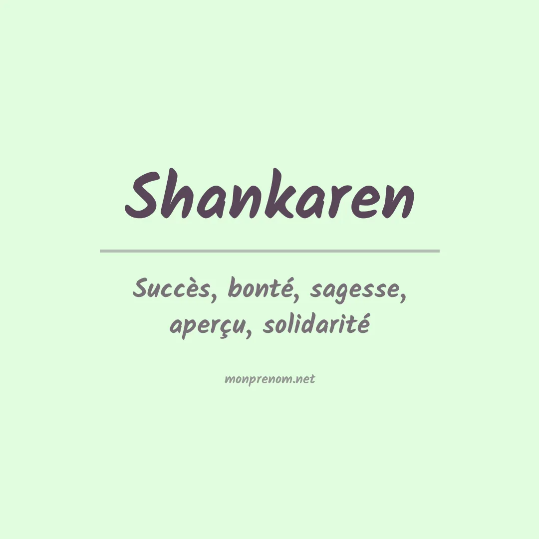 Signification du prénom Shankaren