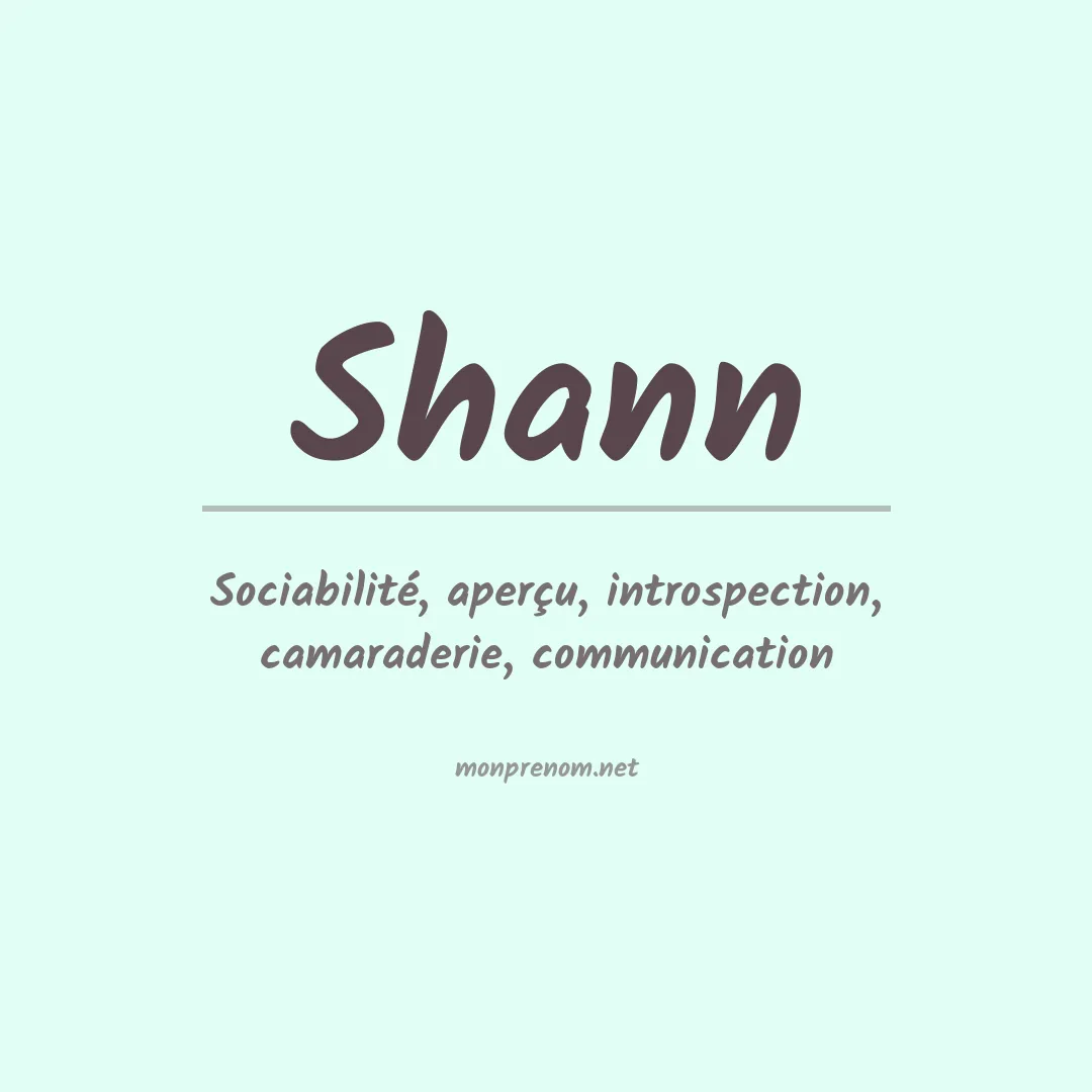 Prénom Shann