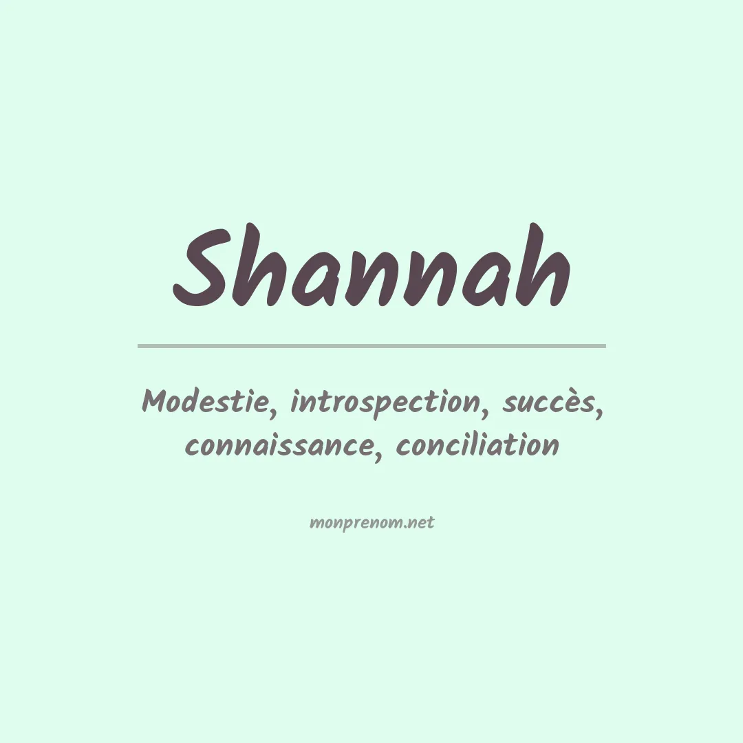 Signification du prénom Shannah