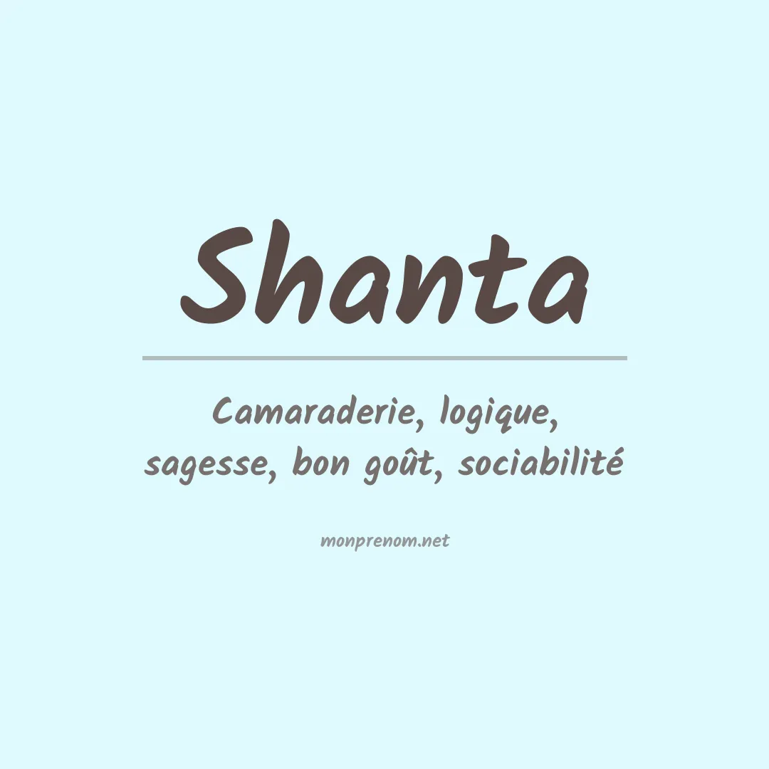 Signification du prénom Shanta