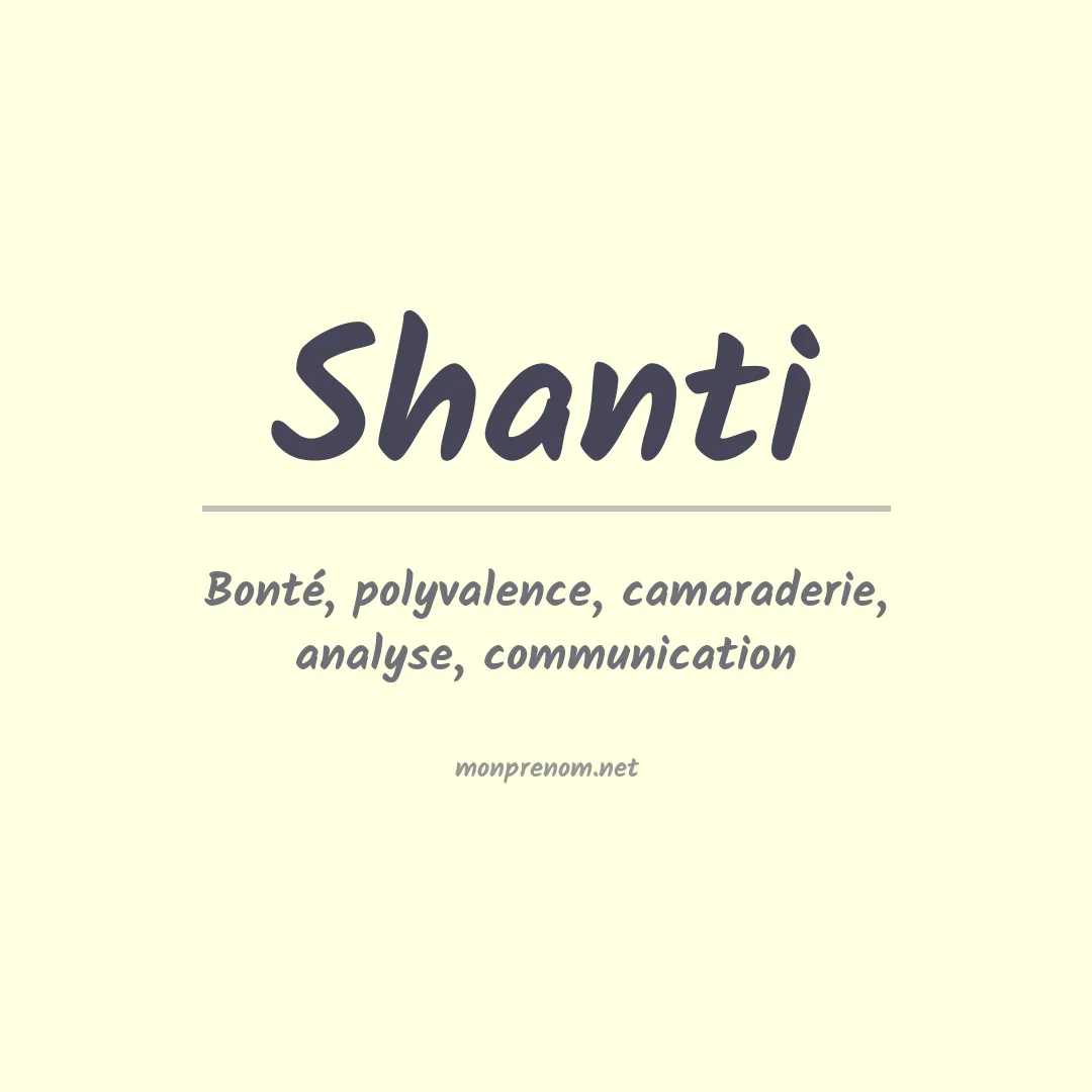 Signification du prénom Shanti