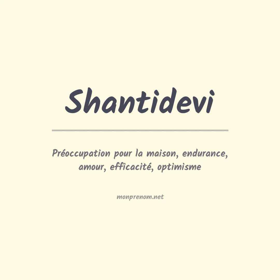 Signification du prénom Shantidevi